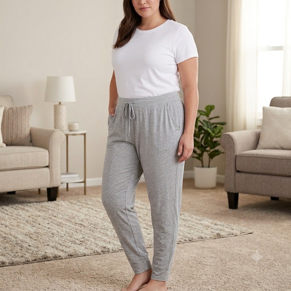 State of Day Intimates Womens 1X Heather Grey Lounge Jogger Sleep Pants NWT